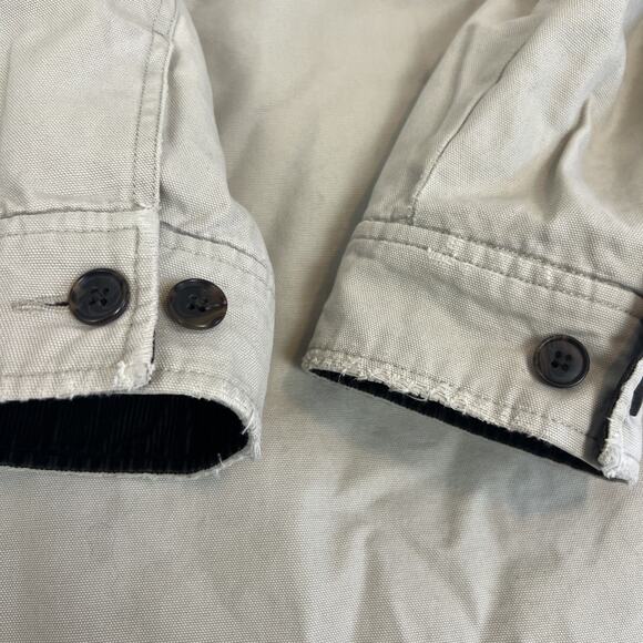 VTG Y2K Chore Coat Womens Large Beige Jacket Farm Barn Outdoor Workwear Utility - Picture 13 of 14